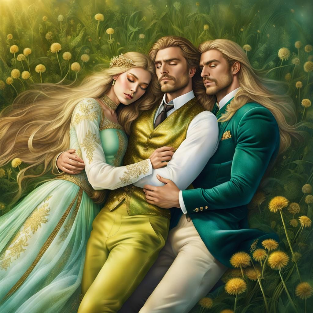 Passionate Meadow Embrace in Golden Light