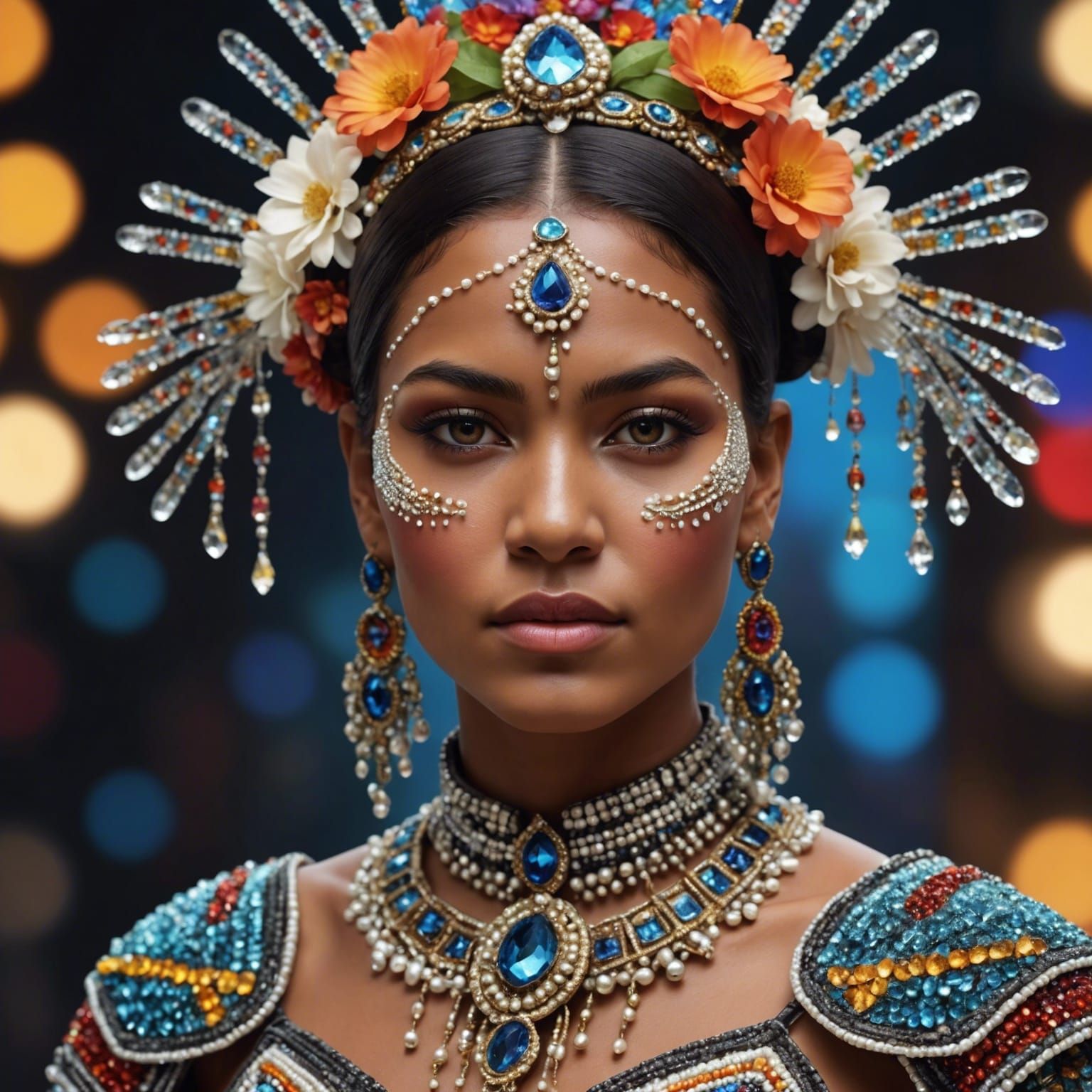 Crystalline Aboriginal Warrior in Temple Field