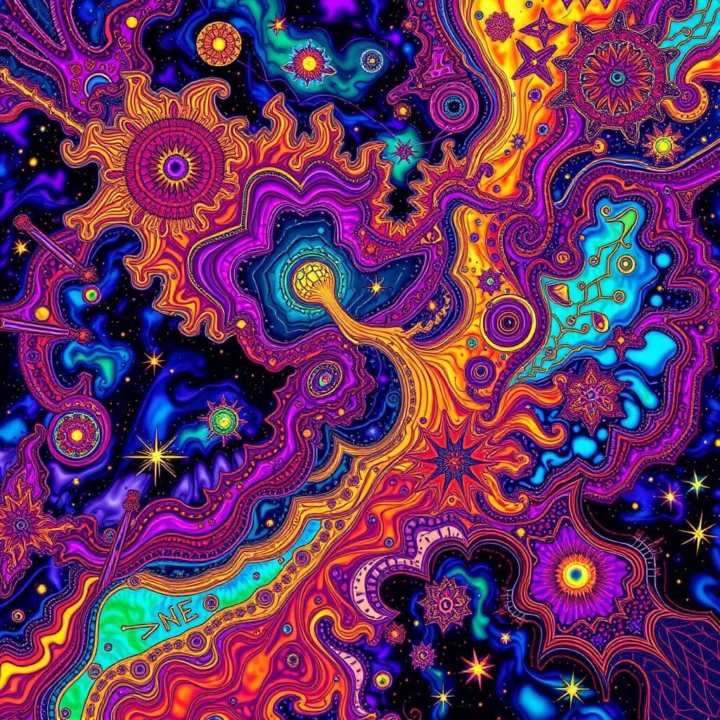 Cosmic Visions in Shimmering Holographic Style