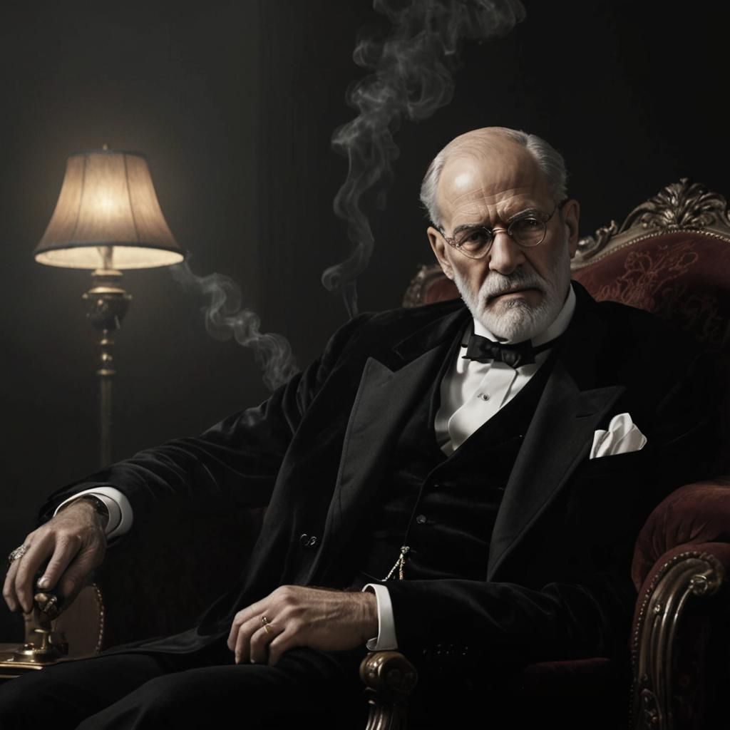 Sigmund Freud Counseling in Ornate Study