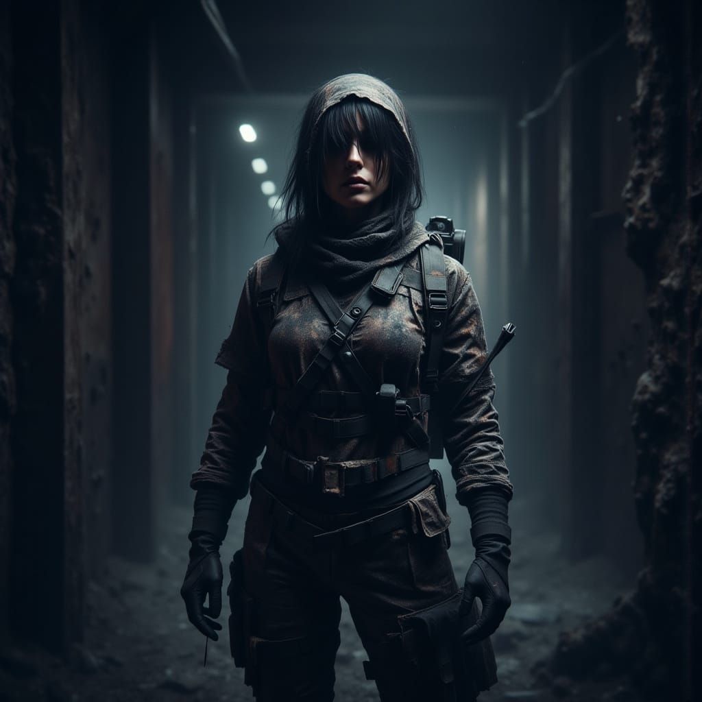 Dame from Call of Duty in Gritty Cinematic Style