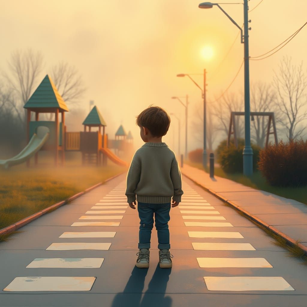 Dreamy Kidcore Landscape in Watercolor Style