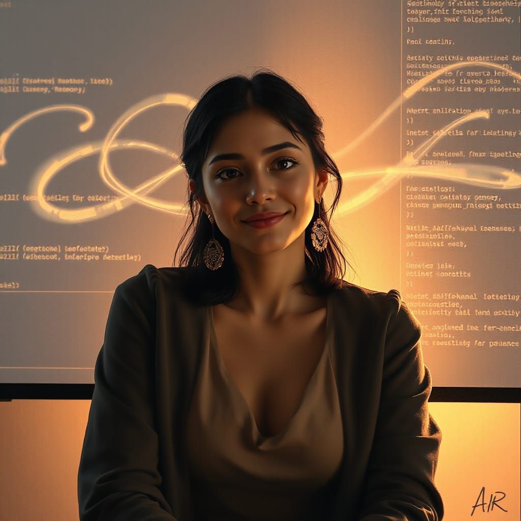 Thoughtful Feminine Presence in Digital Painting