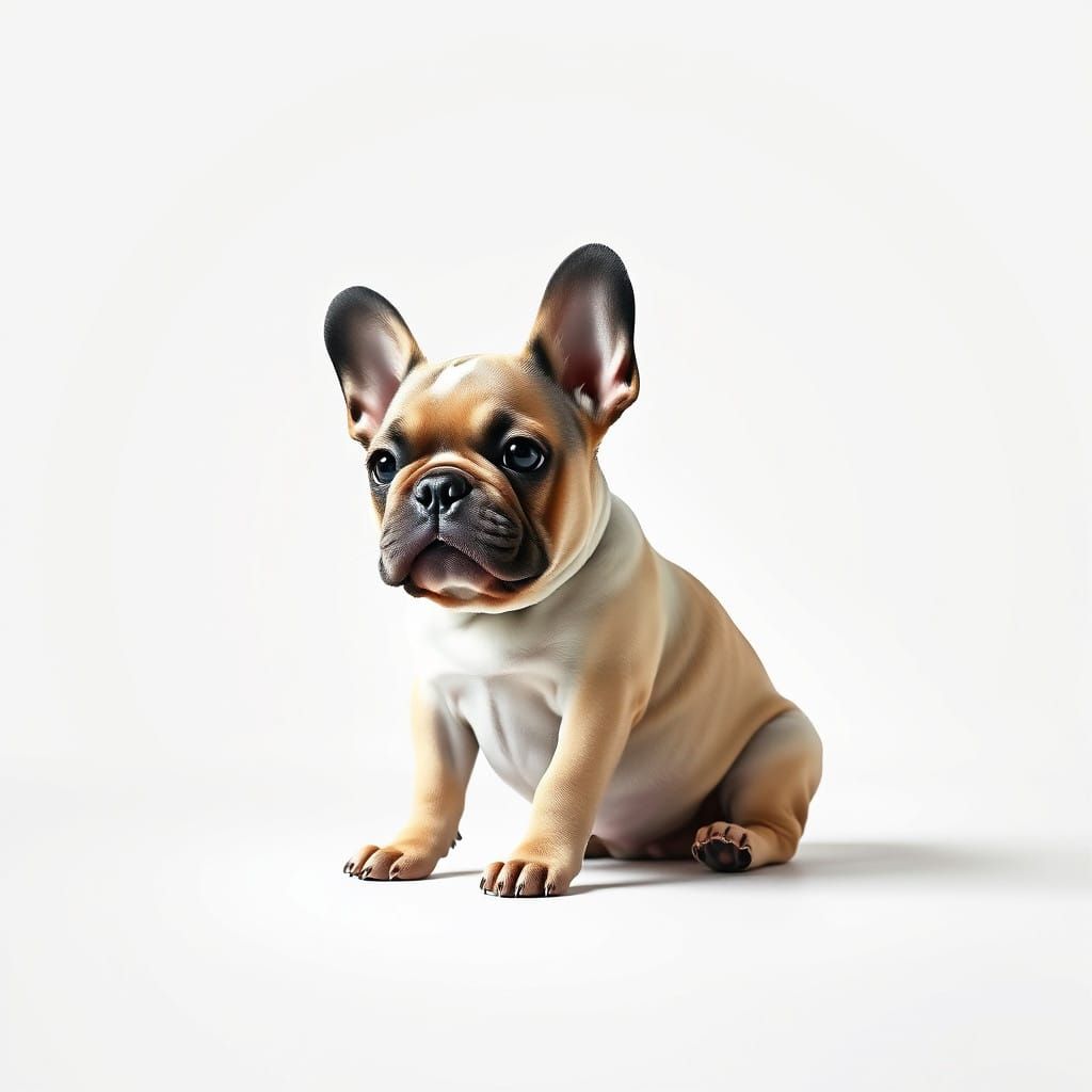 Photorealistic French Bulldog Puppy in Chic Modern Style