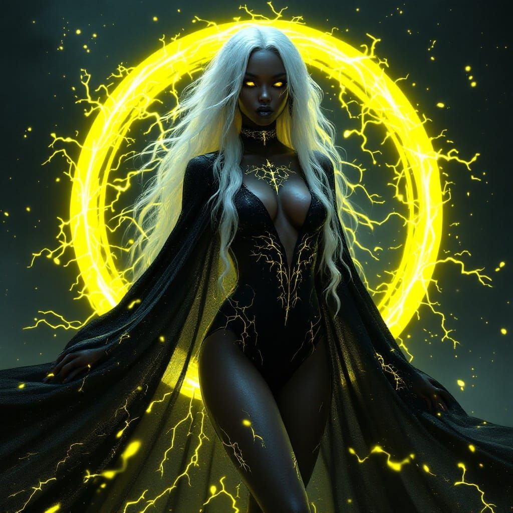 Goth Storm, Majestic Ebony Skin Nubian X-men Superheroine in...