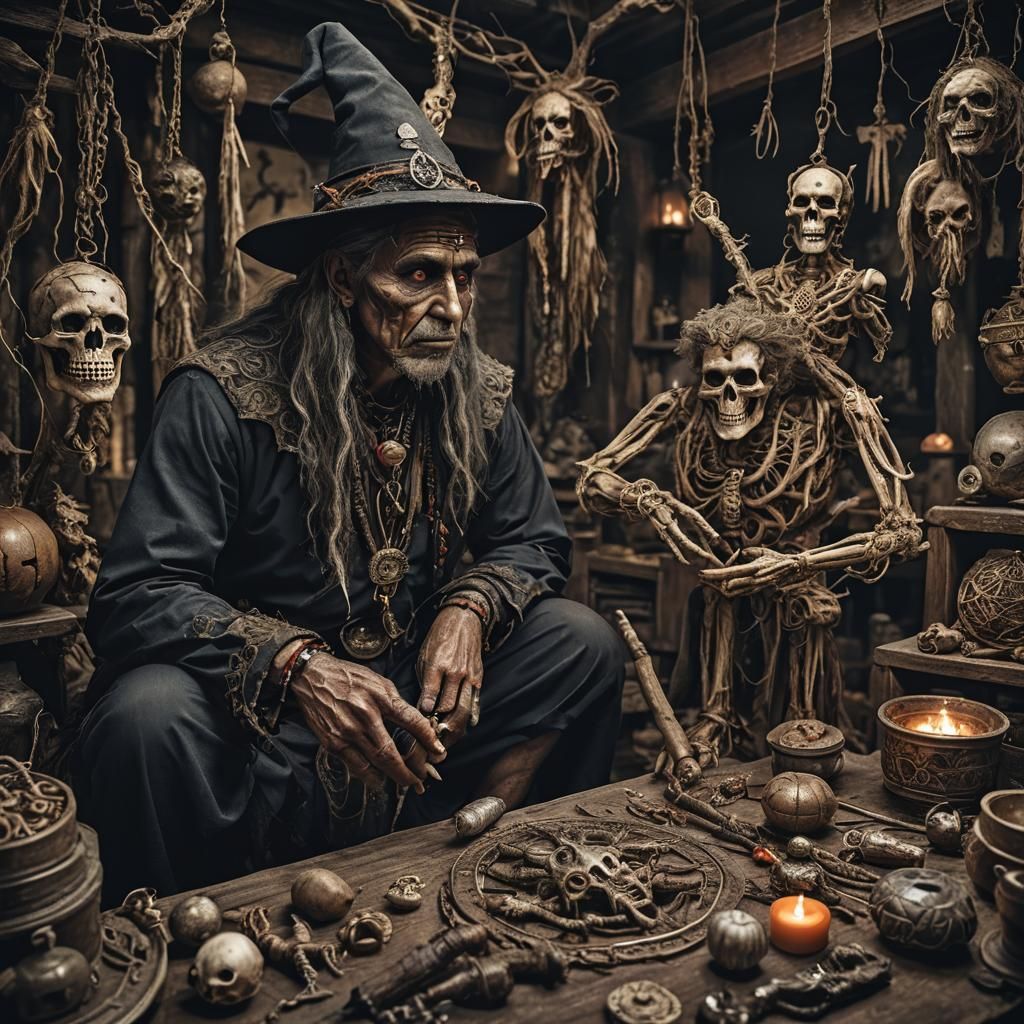 Hyperrealistic Witch Doctor in Cinematic Style