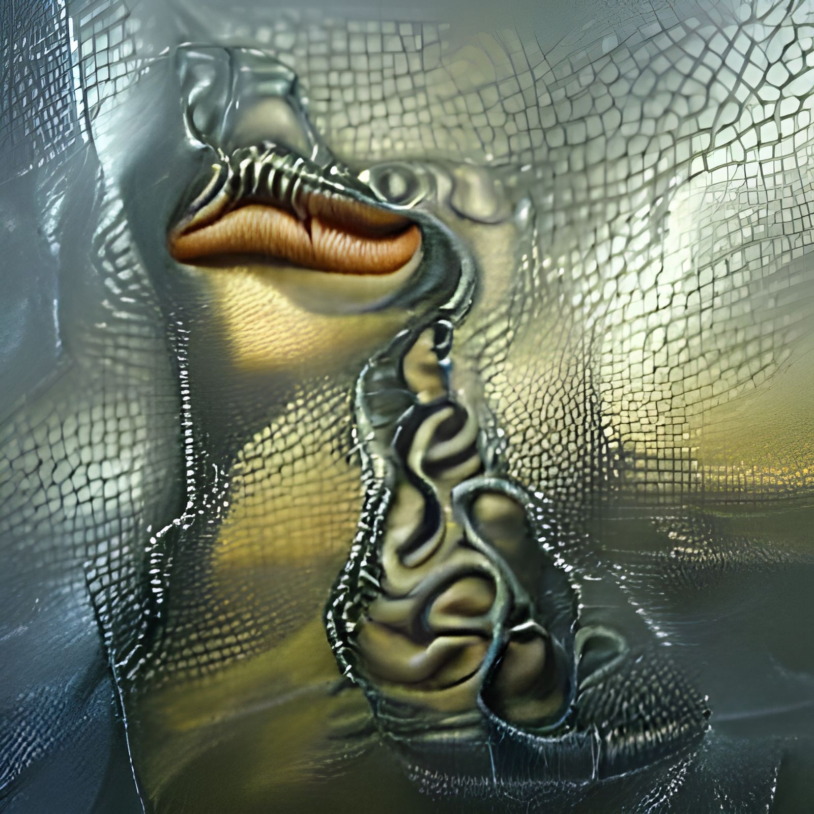 Hyperrealistic Snakeskin Texture in Tintoretto Style