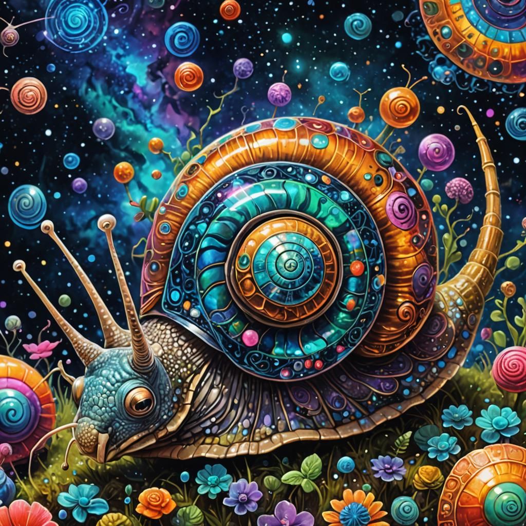 Hybrid snail and ant 8k resolution holographic astral cosmic...