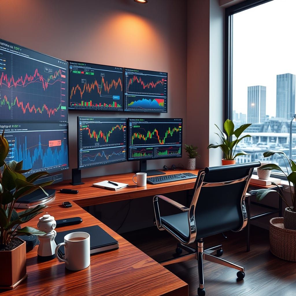 Modern Home Office Setup for Financial Trading