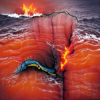 Magma Worm Emerges from Ocean Fissure