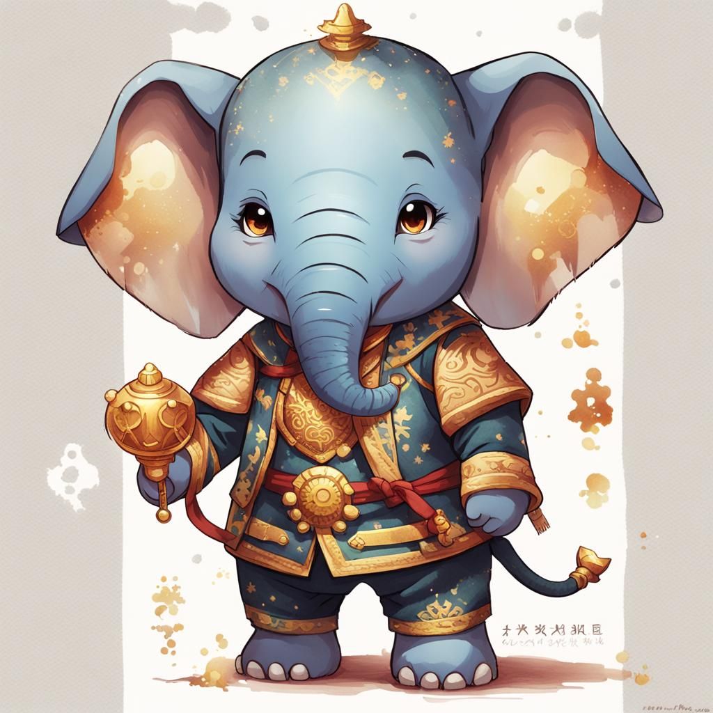 Toddler in Elephant Costume as 2D Game Art