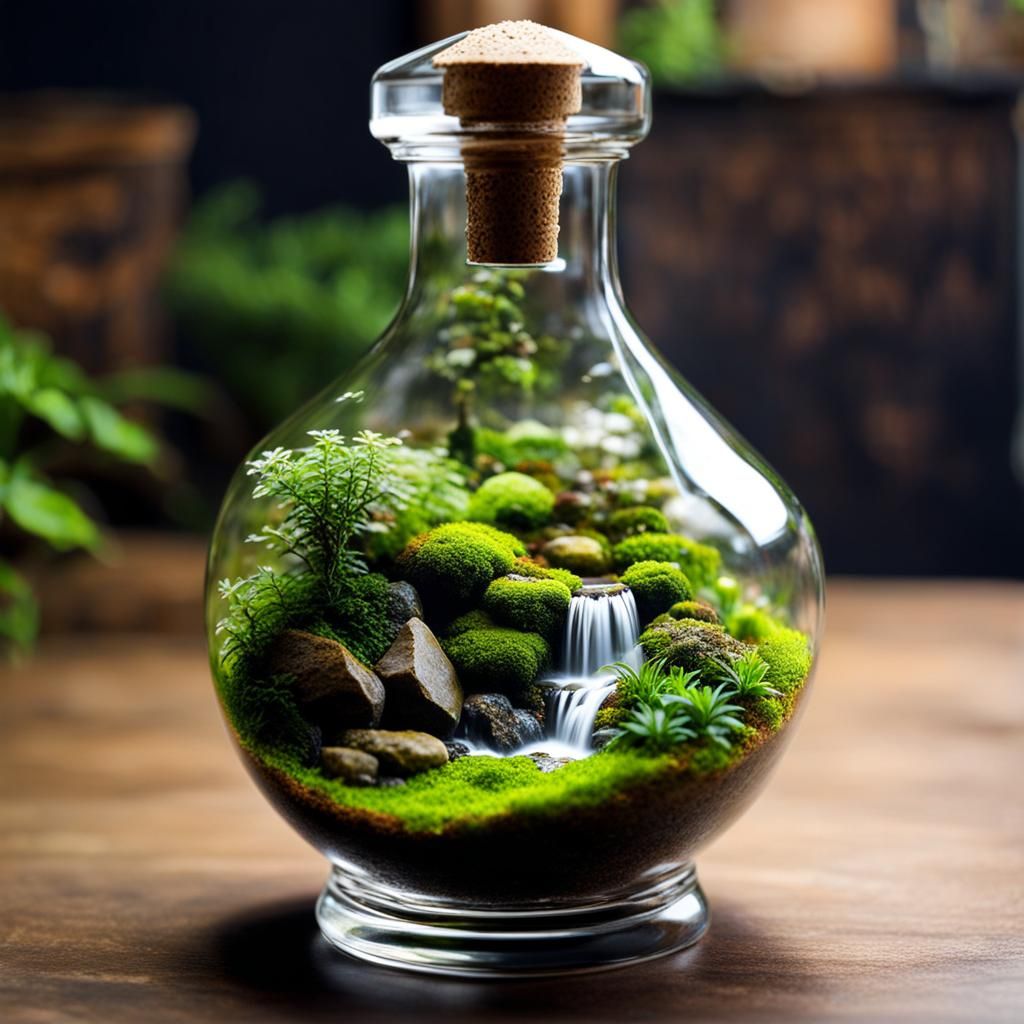 Magical Terrarium: Miniature Waterfall Masterpiece