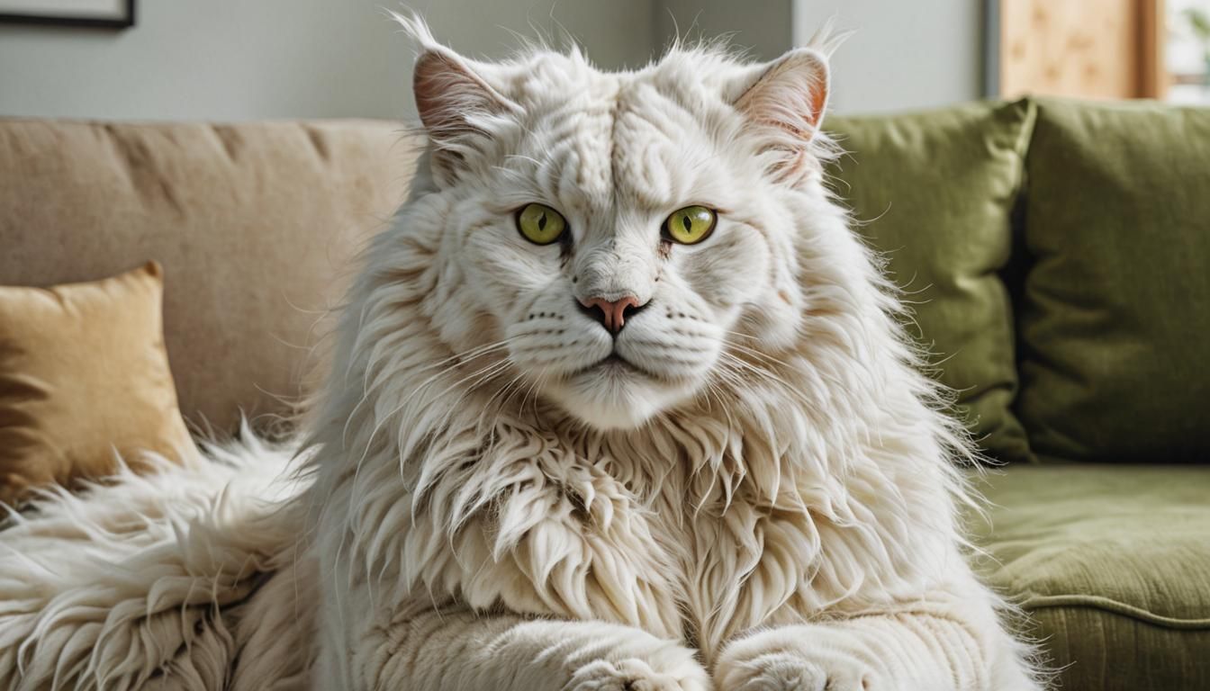 Hyper-Realistic White Cat Portrait in 8k