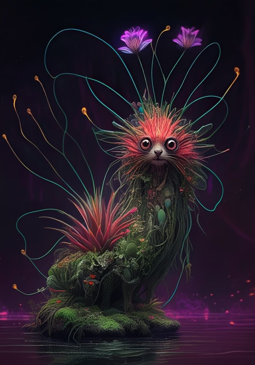 H-Ish FaunalFlora in Neon Liquid Fire Outline