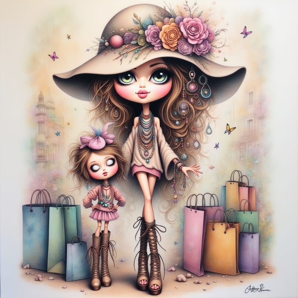 Dadaist Airbrush Art in Pastel Colors