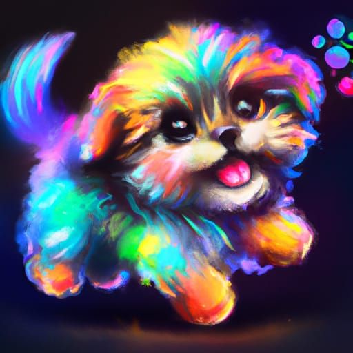 Adorable Chibi Puppy Portrait in Digital Art Style