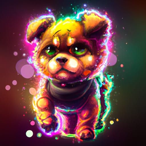 Adorable Chibi Puppy Portrait in Digital Art Style