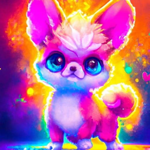 Adorable Chibi Puppy Portrait in Digital Art Style