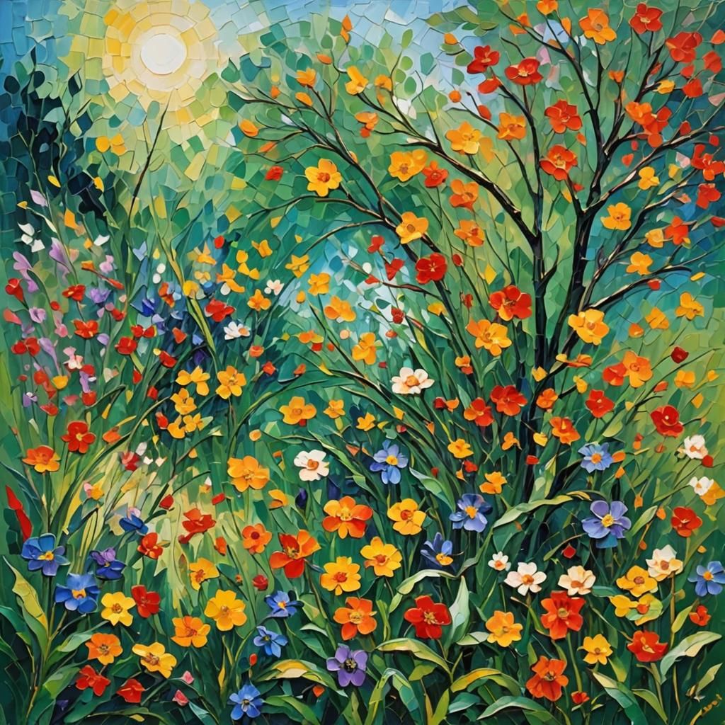 Colorful Impasto Oil Painting in Expressionist Style