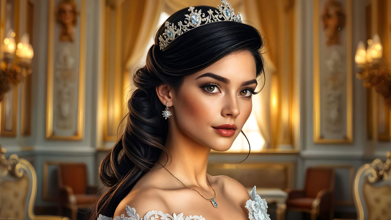 Elegant Princess in Royal Finery