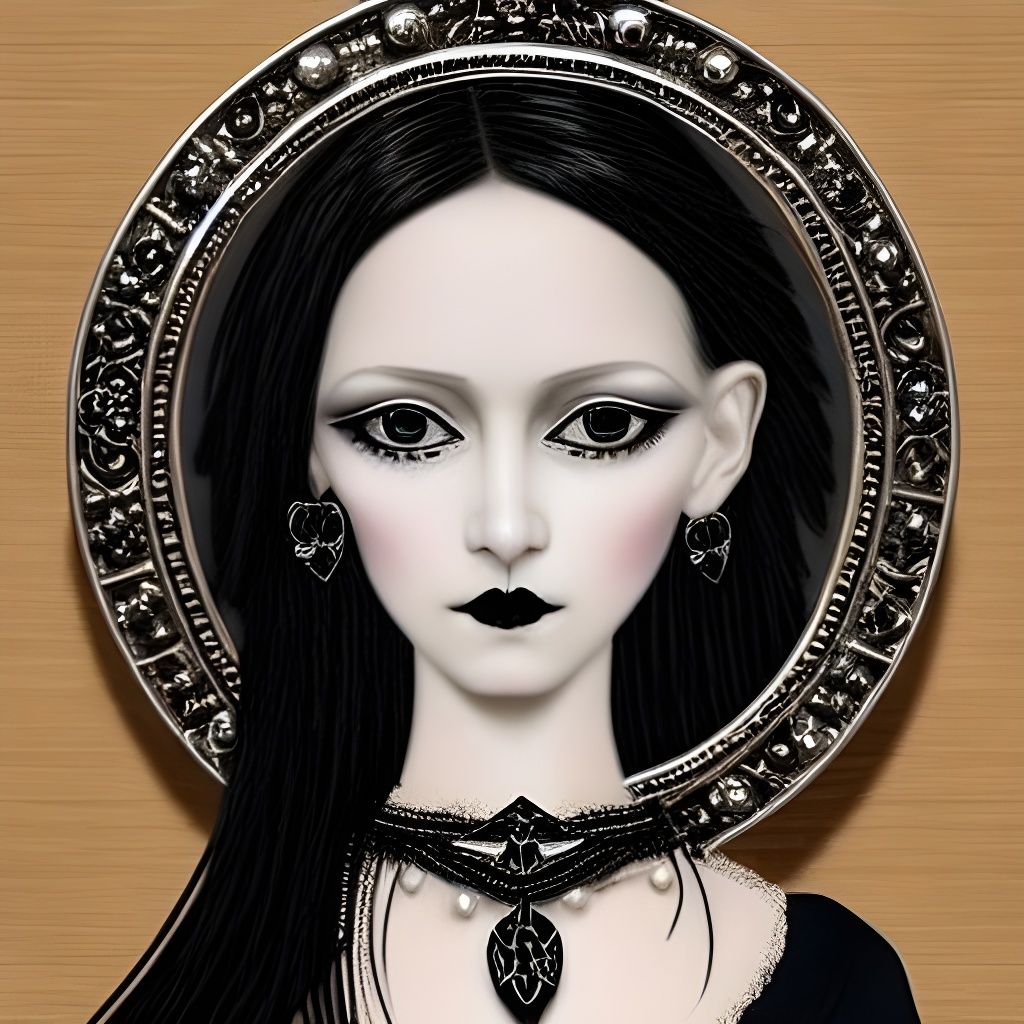 Medieval Goth Girl Portrait in Early Christian Style