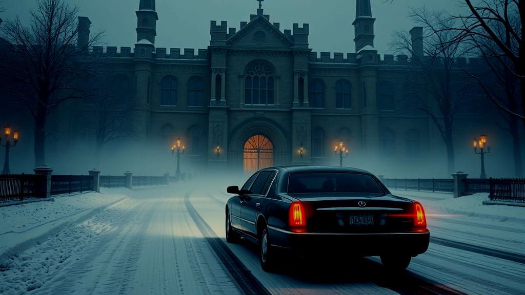 Dark Winter Castle Chase in Gothic Style