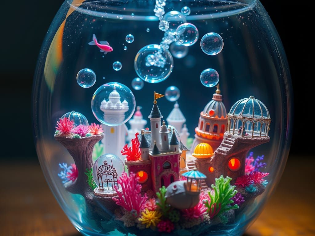 Enchanted Underwater Civilization in Soap Bubbles