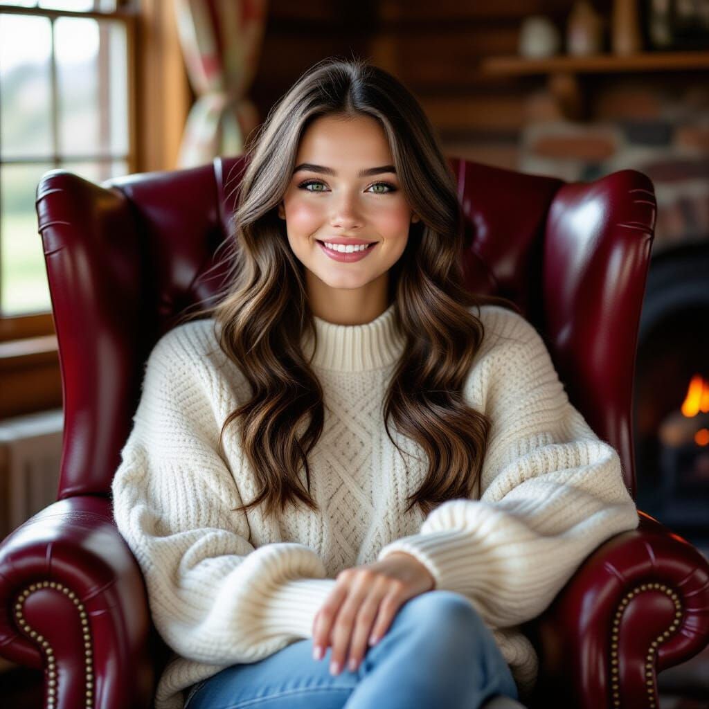 Realistic Portrait: Teenager in Scottish Cottage