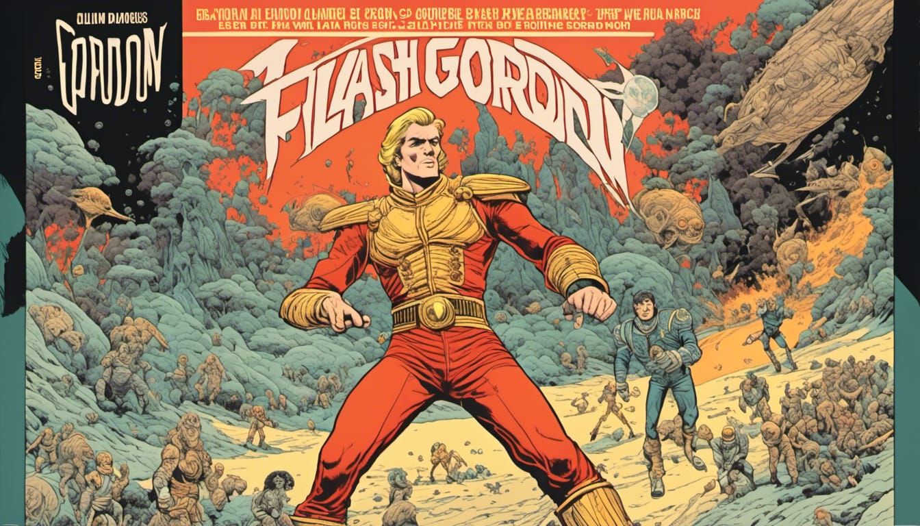 Flash Gordon Comic Style Character Illustration