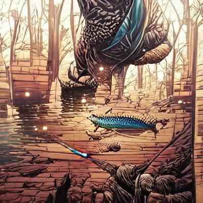 Phillip's Giant Catch: Comic Book Illustration