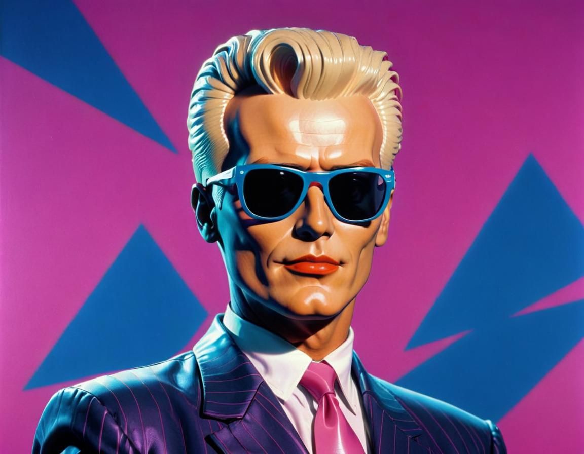 Max Headroom in Vaporwave Style with Pepsi
