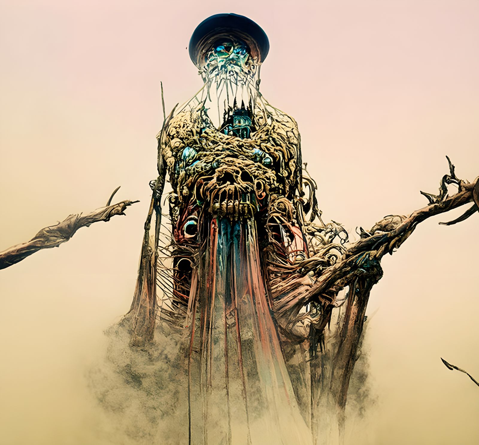 Enigmatic Horror Wizard in Digital Art Style