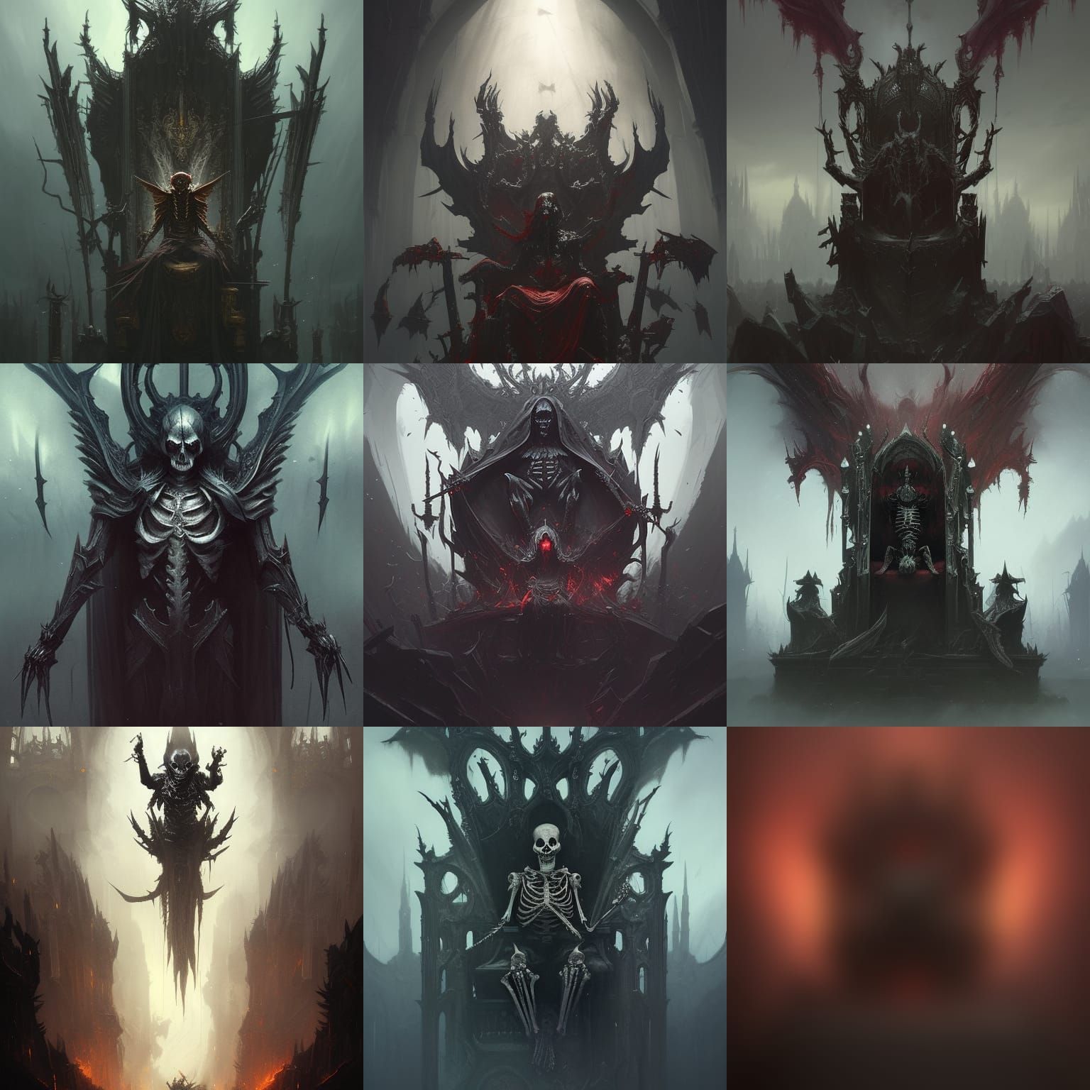 Sinister Skeleton Throne: Dark Fantasy Masterpiece