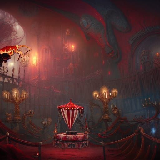 Scary Circus: Detailed Matte Painting in Deep Color