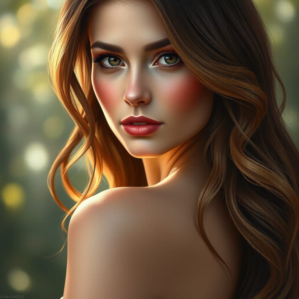 Hyper-Realistic Portrait of a Woman in Sensual Realism Style