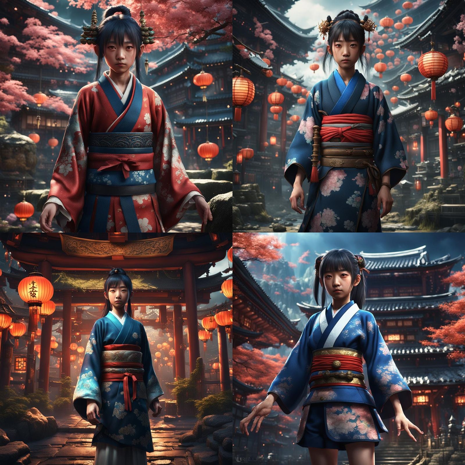 Japanese Girl Portrait in Detailed Fantasy Art