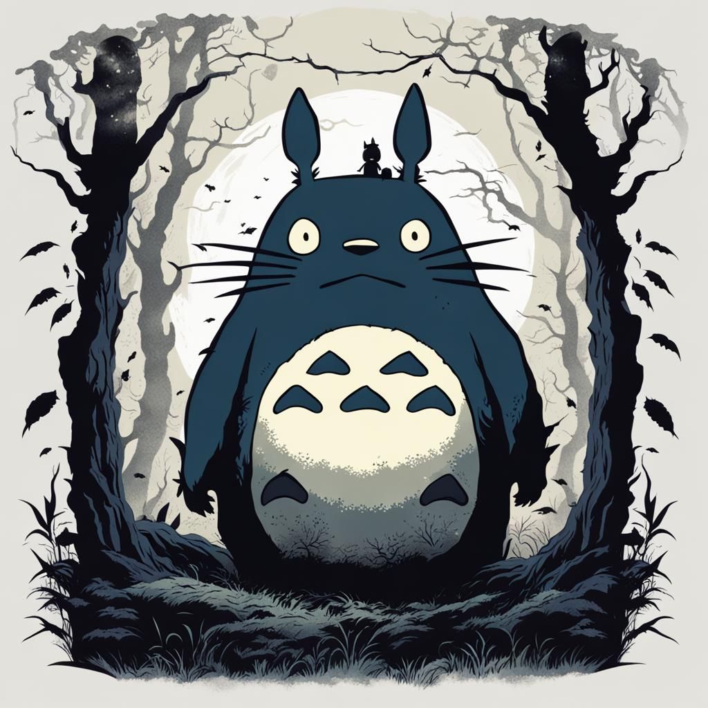 Dark Ethereal Horror Totoro Warrior