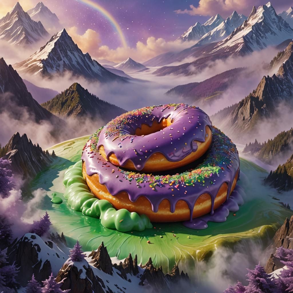 Giant Donut Mountain: Fantasy Concept Art