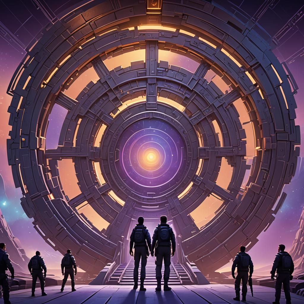 SG1 Team Steps Through Stargate in Pixar Style