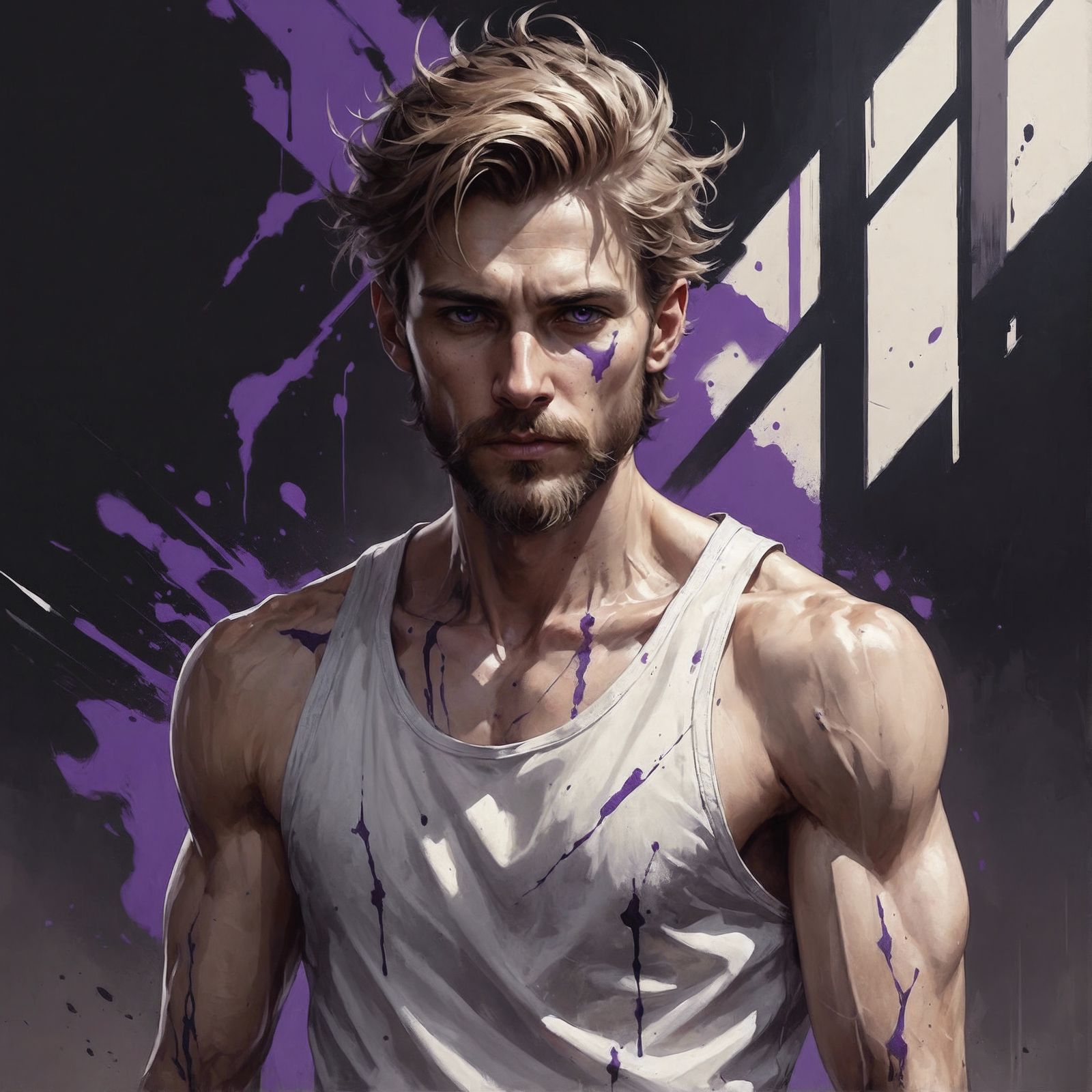 Malnourished Man Portrait by Rutkowski, Artgerm, and Mucha