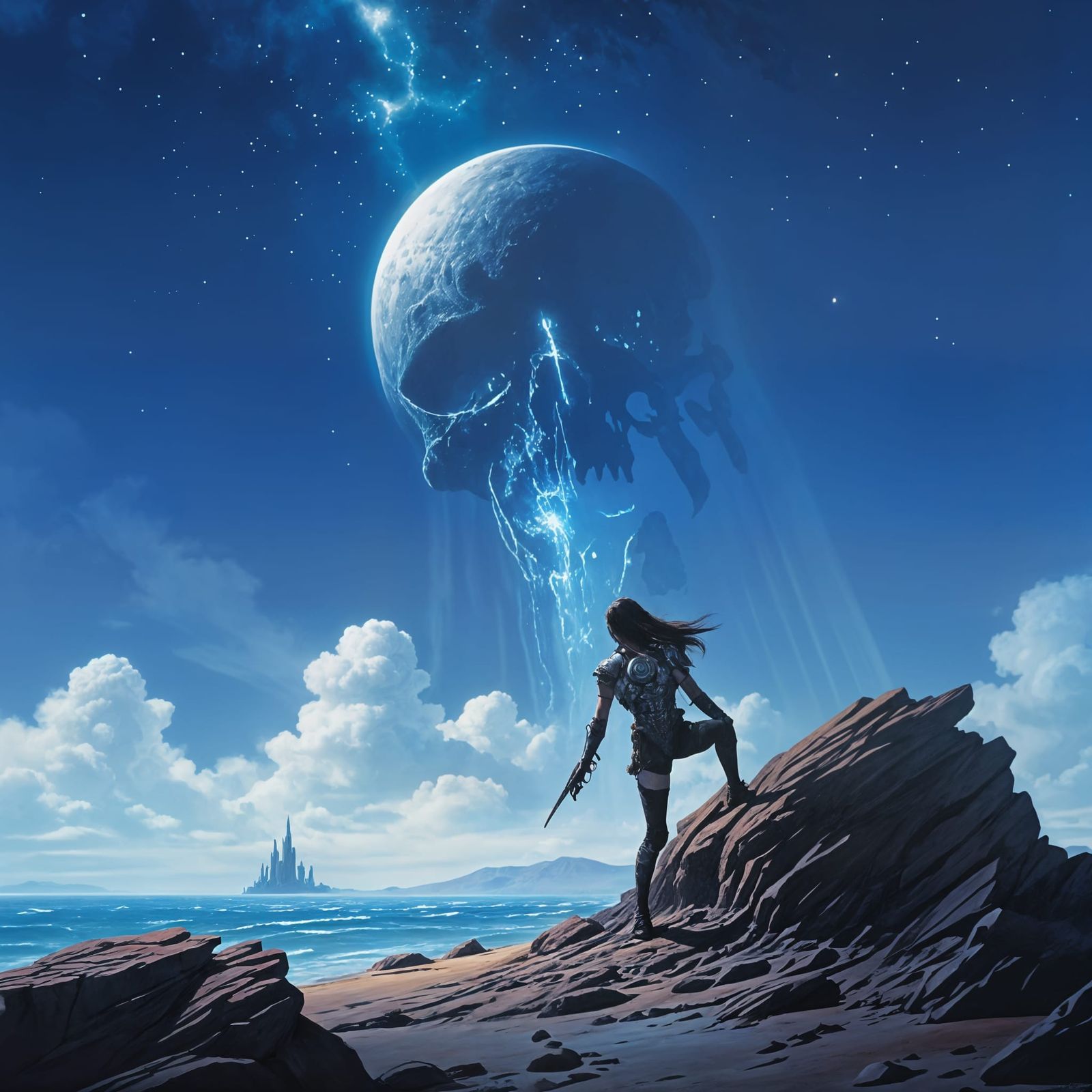 Dead Space Scene in Style of Boris Vallejo