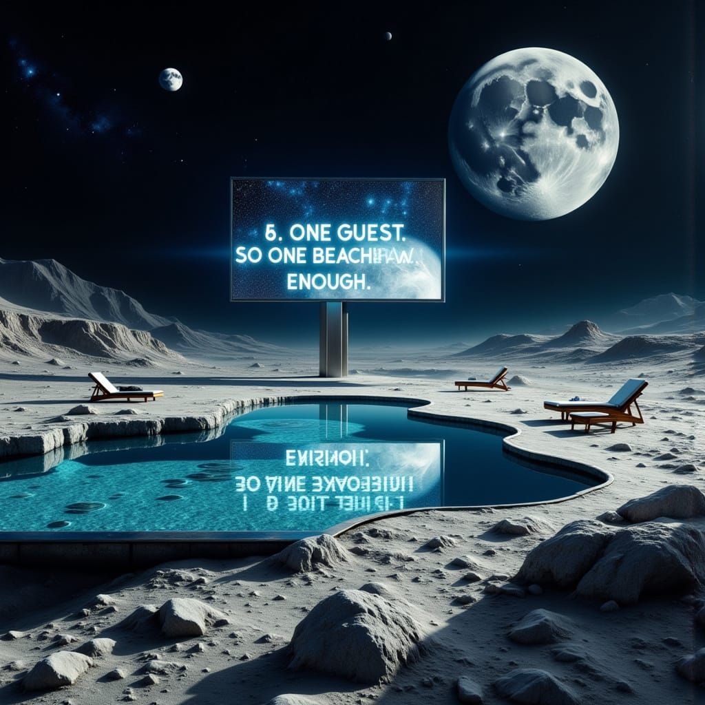 Lunar Resort: One Guest, One Beachchair in Futuristic Style