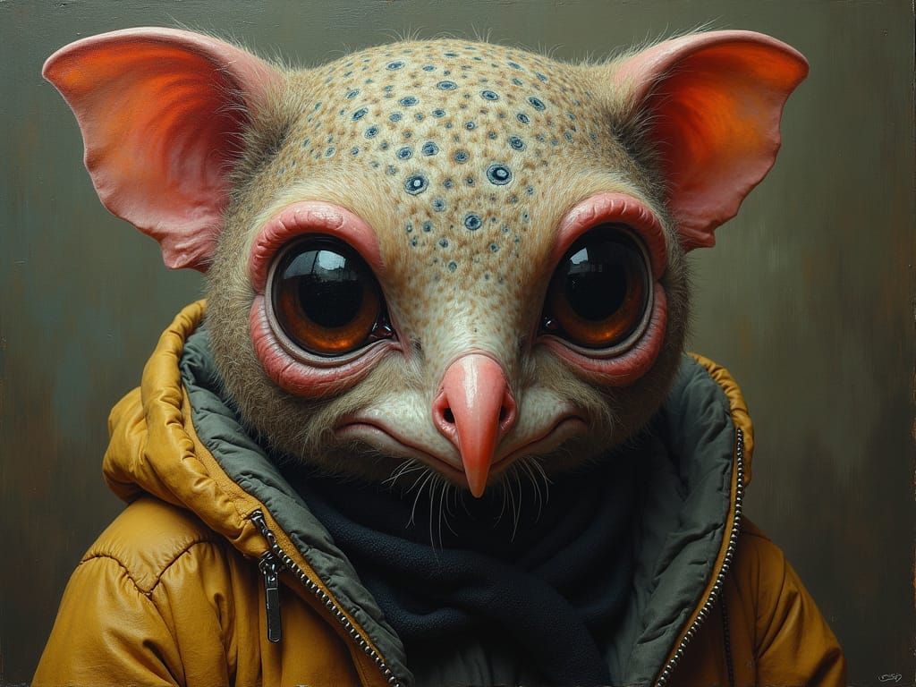 Surreal Tarsier in Polish Surrealism Style