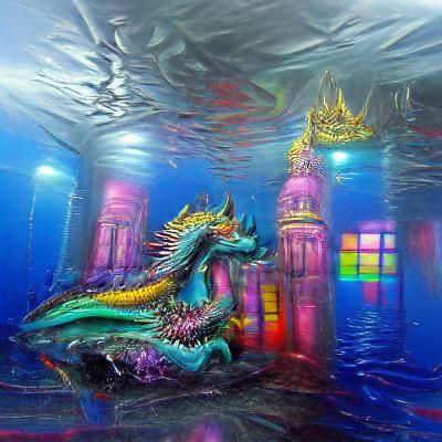 Hyperrealistic Holographic Dragon Palace Under the Sea