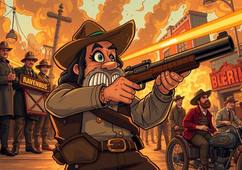 Cartoon Hillbilly Defends His Still, Golden Hour