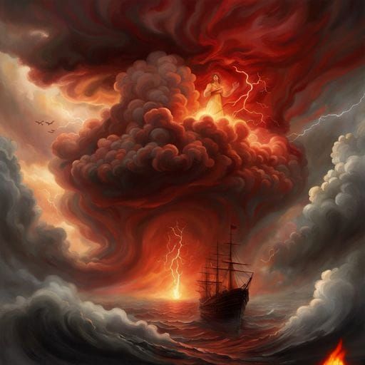 Cloud Man in Burning Thunderstorm: Epic Fantasy