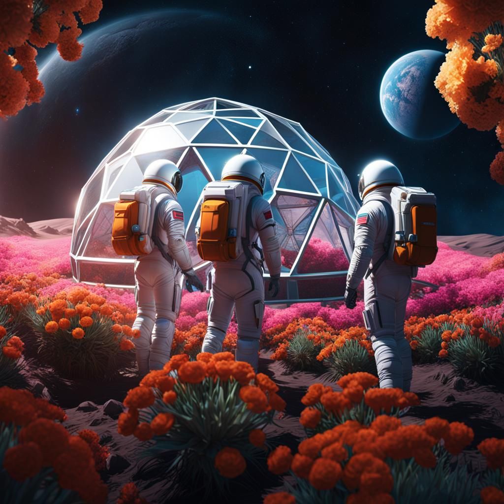 Lunar Gardeners: Spacesuits and Flowers on the Moon