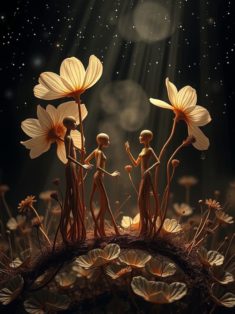 Petallic Stick-Figure Masterpiece