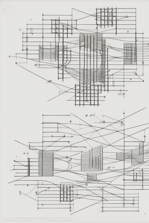 Abstract Graphic Score in Brutalist Style