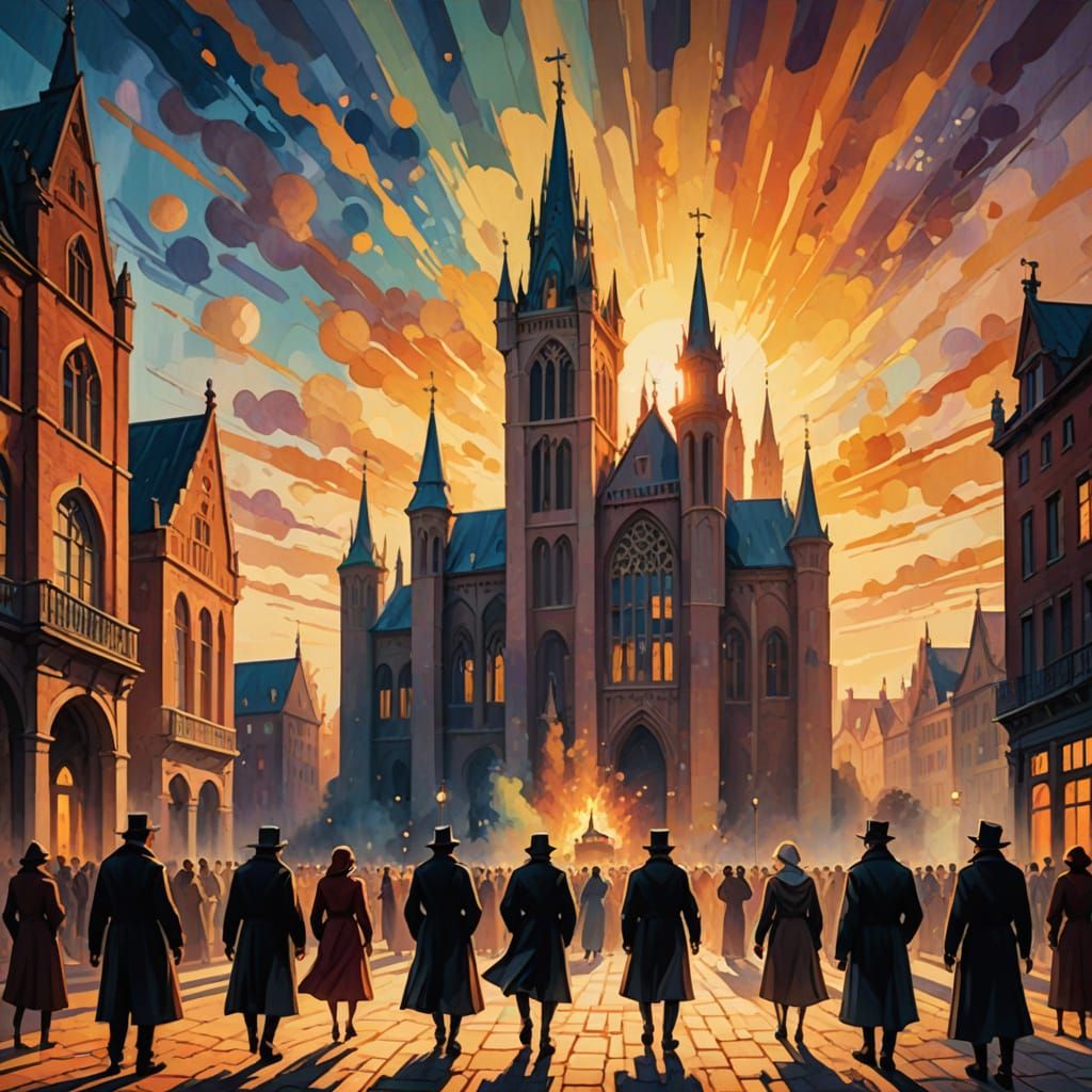 Regal King Stands Before Vibrant Biblical Cityscape